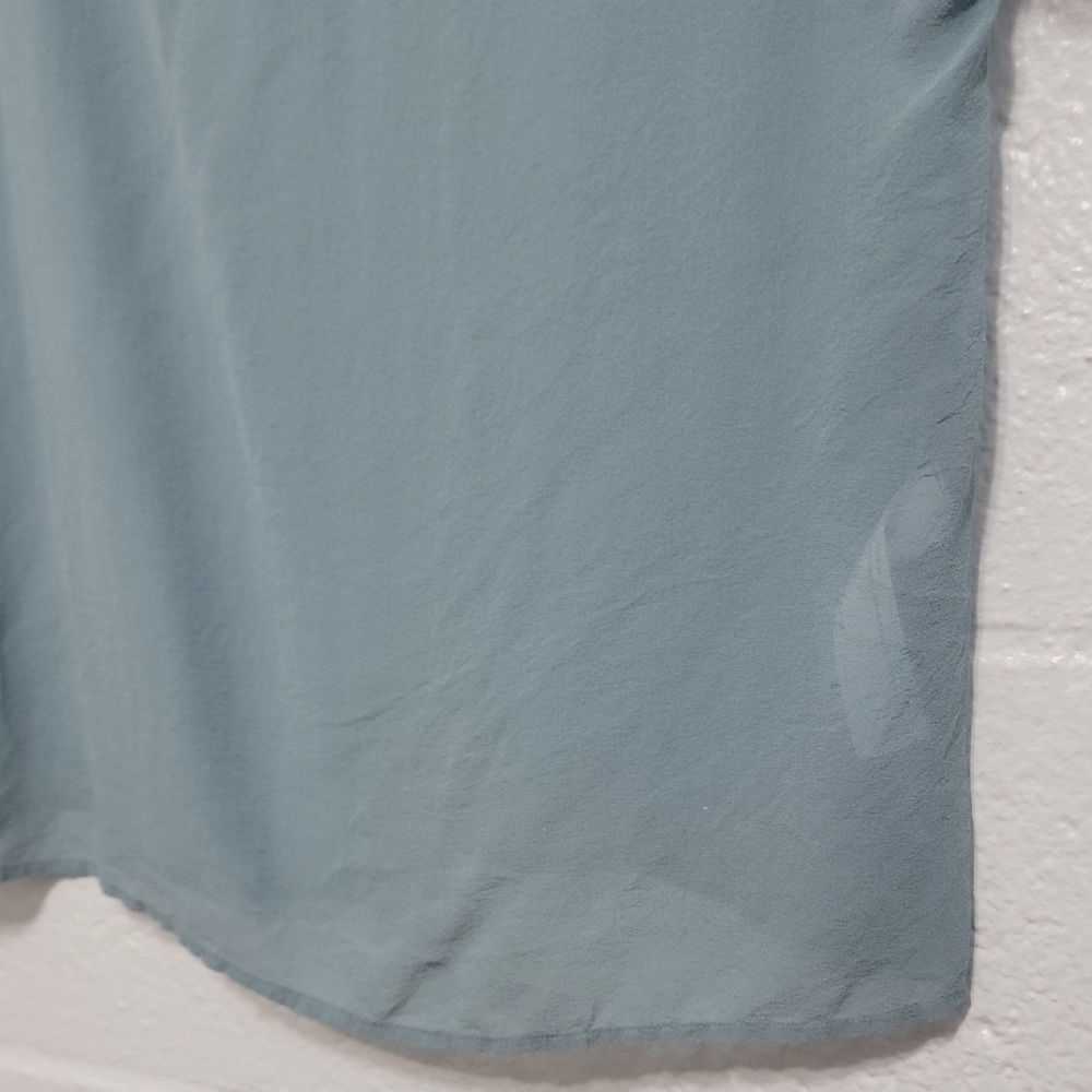 Eileen Fisher 100% Silk Boxy Top | Light Blue Short Sleeve | M - Picture 6 of 16